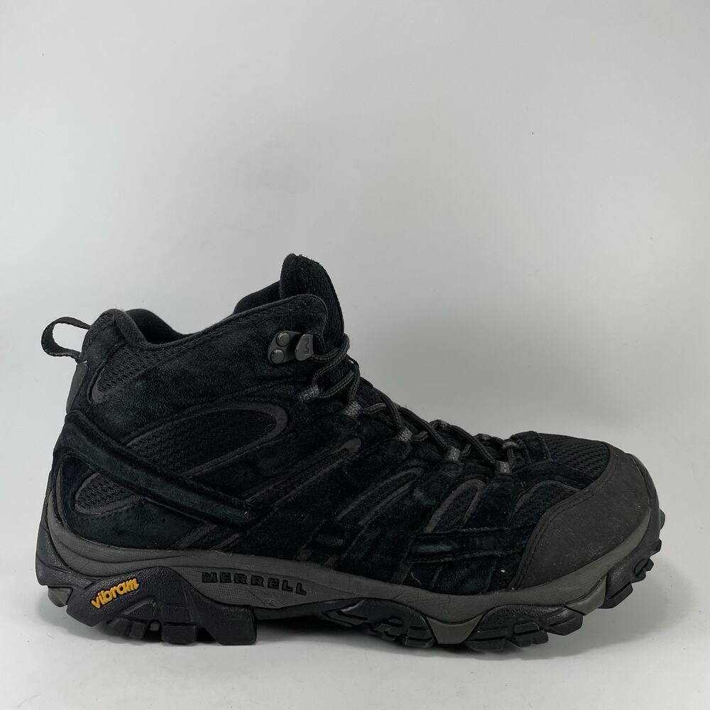 Merrell Moab 2 Mid Waterproof Hiking Boots Black Size 12 Mens Wide Vibram